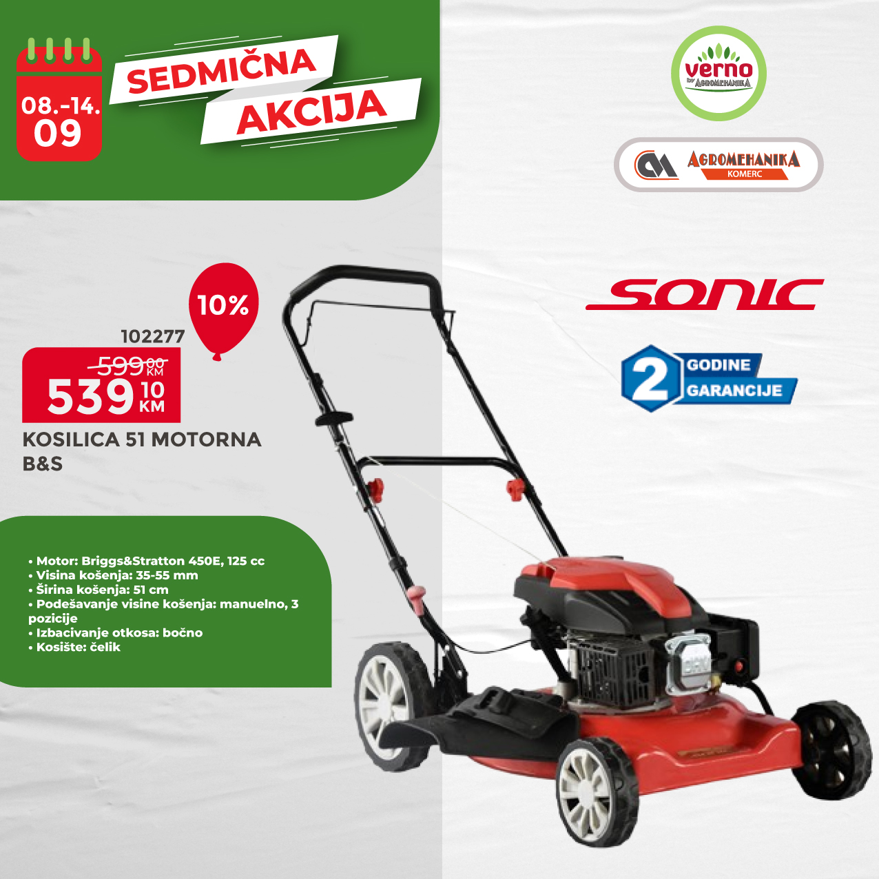 Verno by Agromehanika SEDMIČNA AKCIJA 8-14.9.2025.