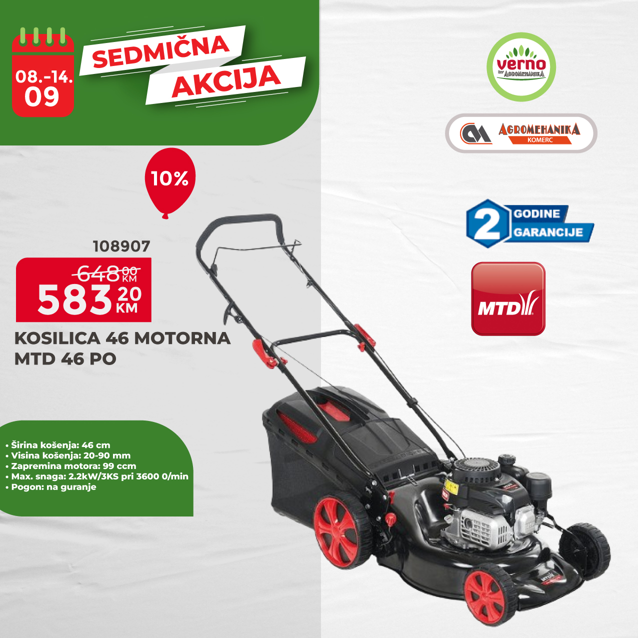 Verno by Agromehanika SEDMIČNA AKCIJA 8-14.9.2025.