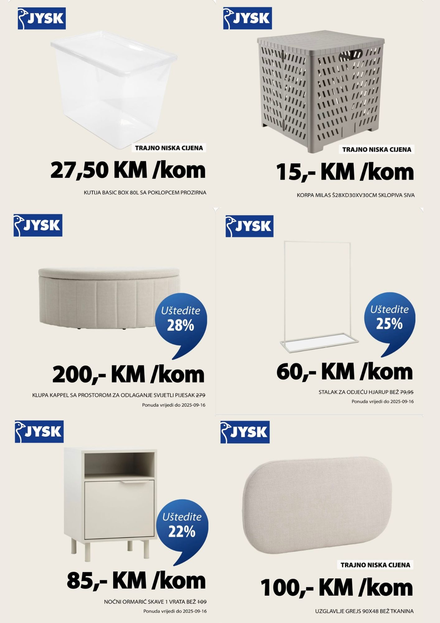 Jysk TOP SNIŽENJE – akcija do 16.9.2025.