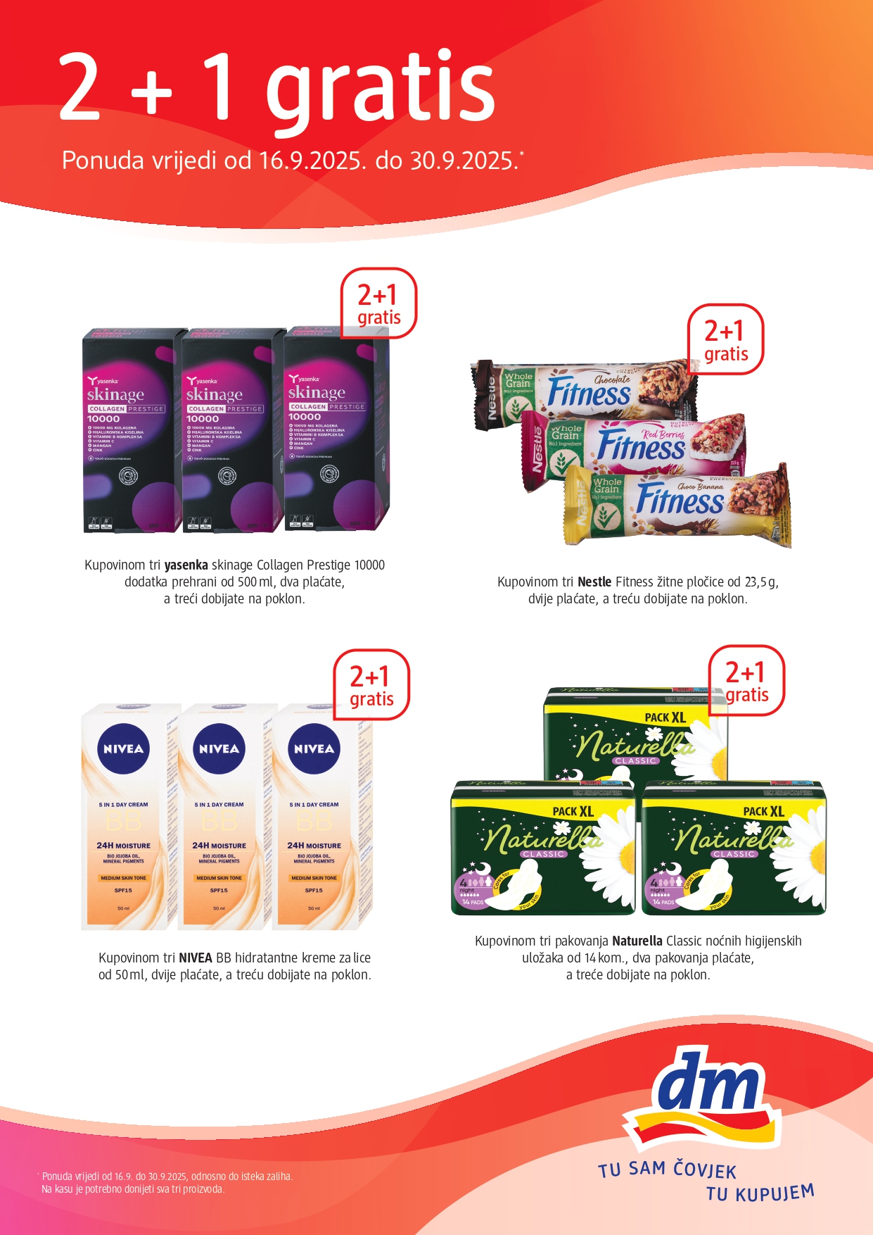 dm 2+1 GRATIS – akcija do 30.9.2025.