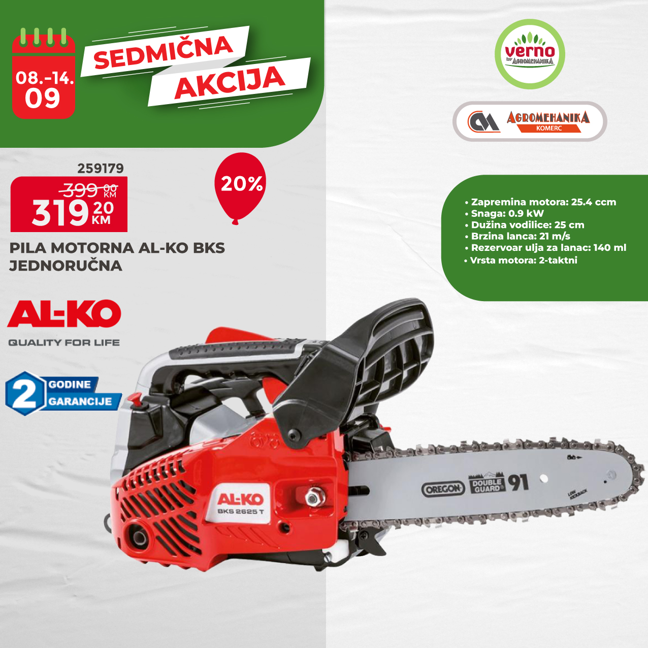 Verno by Agromehanika SEDMIČNA AKCIJA 8-14.9.2025.