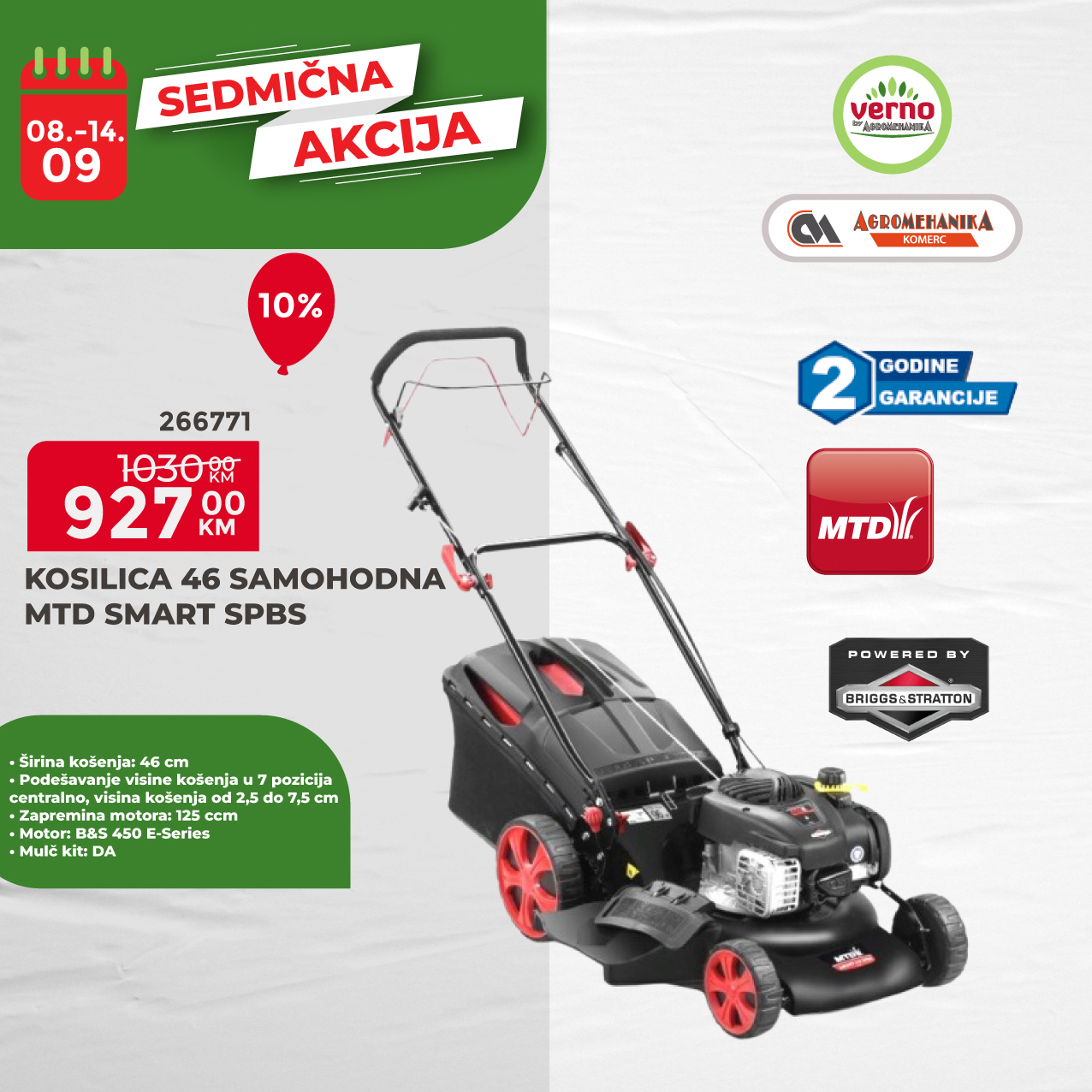 Verno by Agromehanika SEDMIČNA AKCIJA 8-14.9.2025.