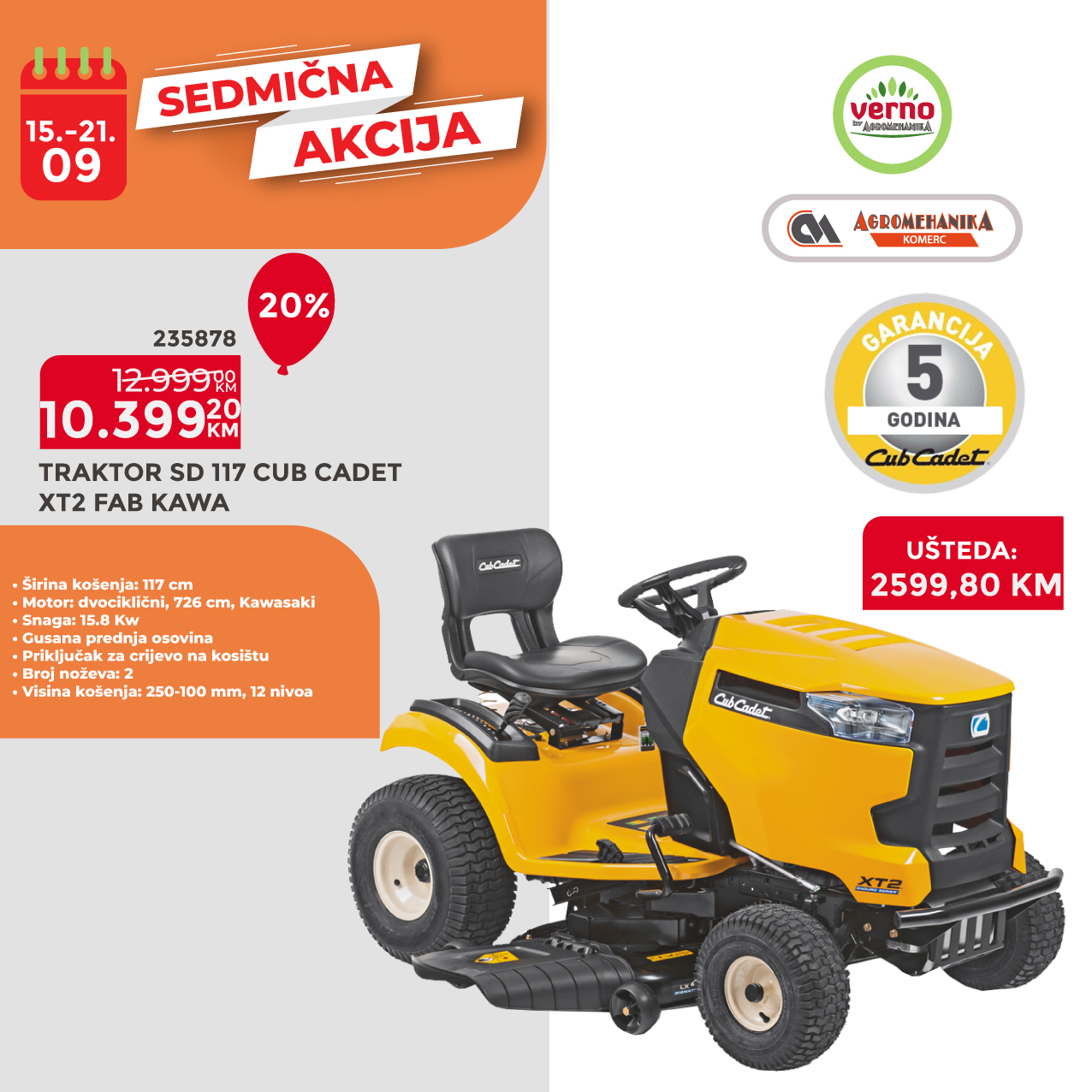 Verno by Agromehanika SEDMIČNA AKCIJA 15-21.9.2025.