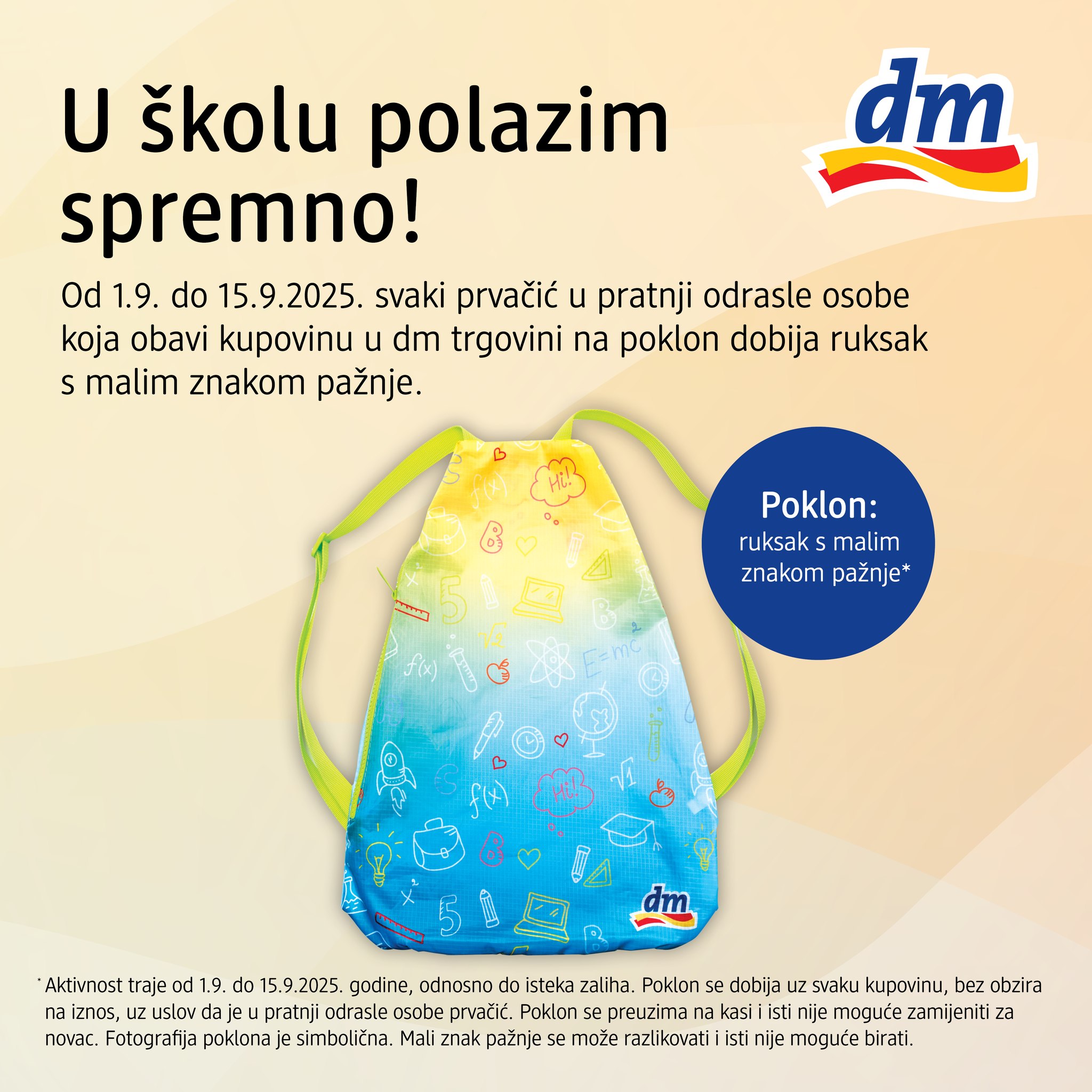 dm RUKSAK ZA PRVAČIĆE 1-15.9.2025.