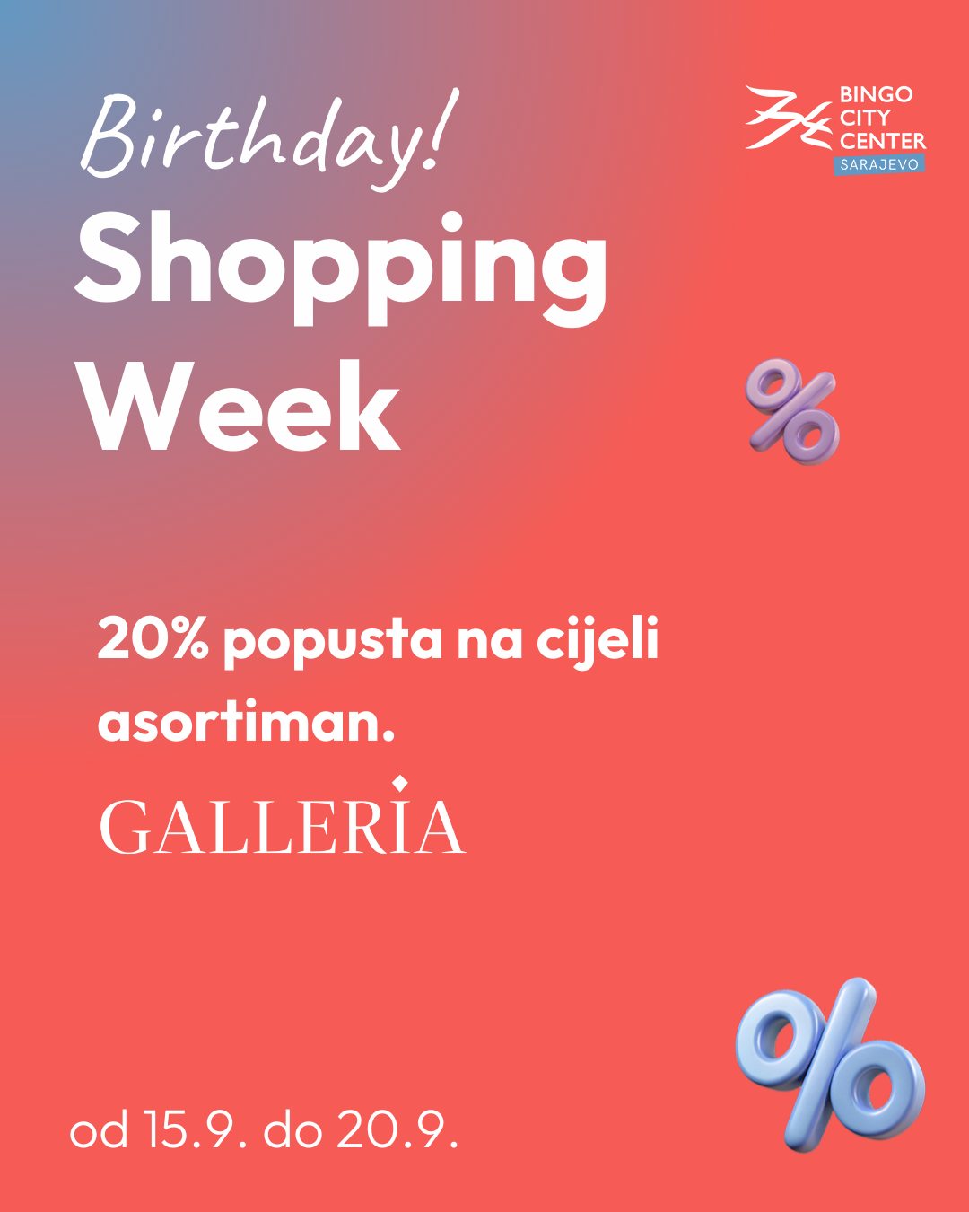 Bingo City Center Sarajevo Rođendansko slavlje donosi super sniženja