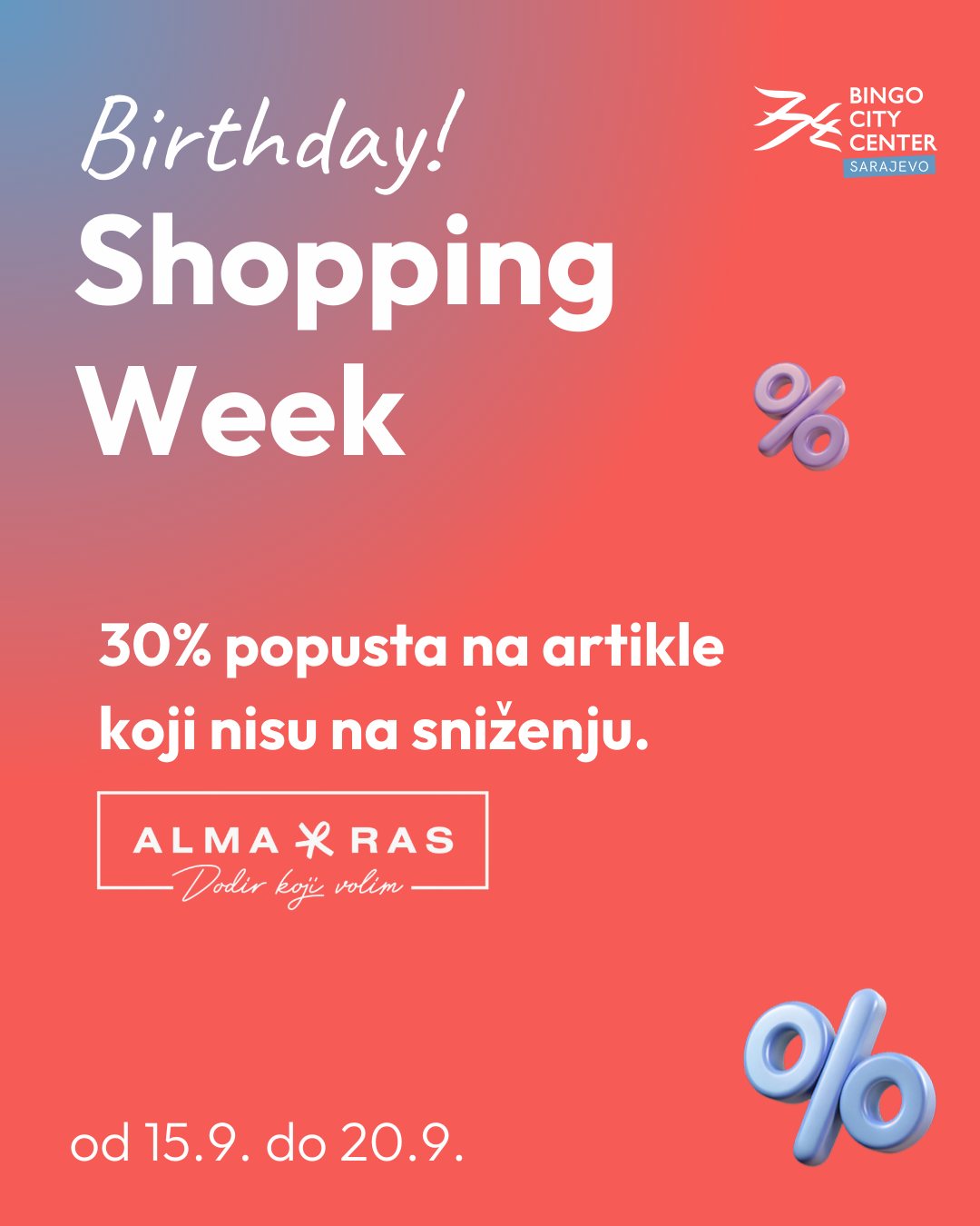 Bingo City Center Sarajevo Rođendansko slavlje donosi super sniženja