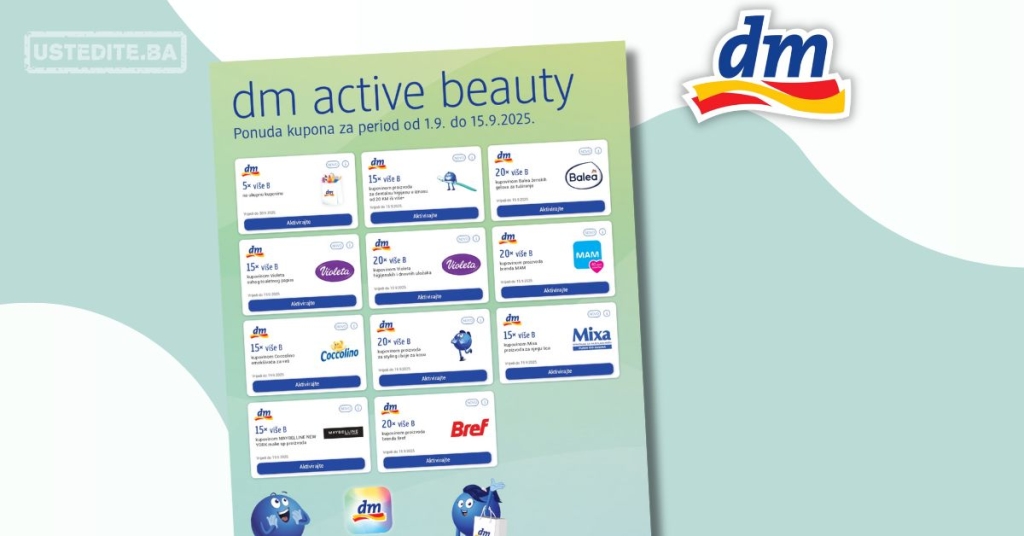 dm KUPONI – dm active beauty – akcija do 15.9.2025.
