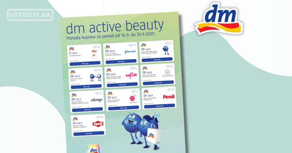 dm KUPONI – dm active beauty – akcija do 30.9.2025.