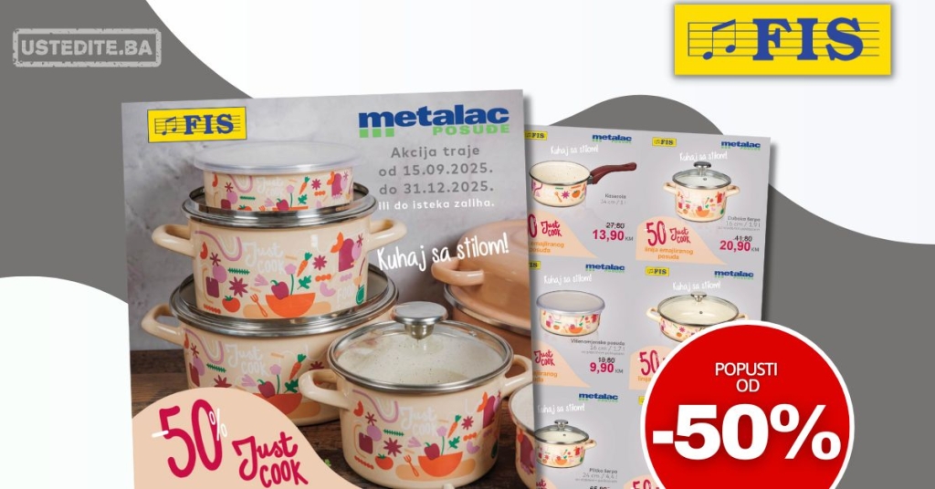 Fis akcija METALAC – SNIŽENJE OD 50% 15.9-31.12.2025.