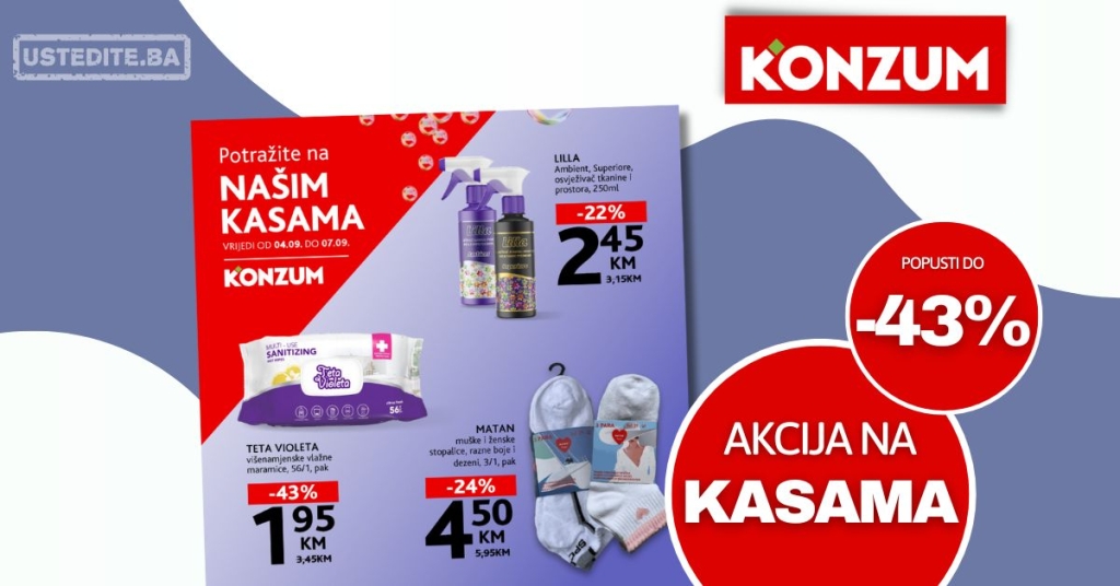 Konzum AKCIJA NA KASAMA 4-7.9.2025.