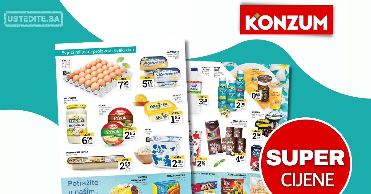 Konzum FRIŠKI POPUSTI – sniženje do 15.9.2025.