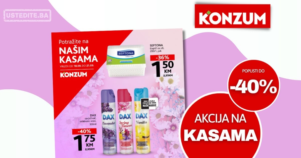 Konzum AKCIJA NA KASAMA 18-21.9.2025.