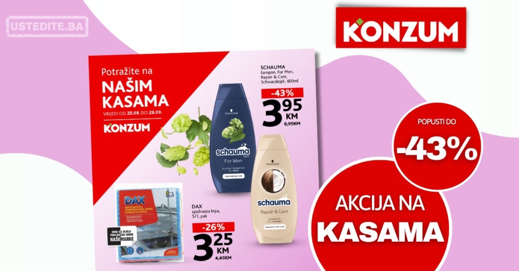 Konzum AKCIJA NA KASAMA 25-28.9.2025.