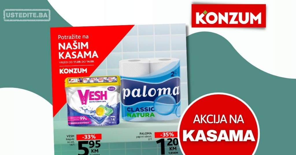 Konzum AKCIJA NA KASAMA 11-14.9.2025.