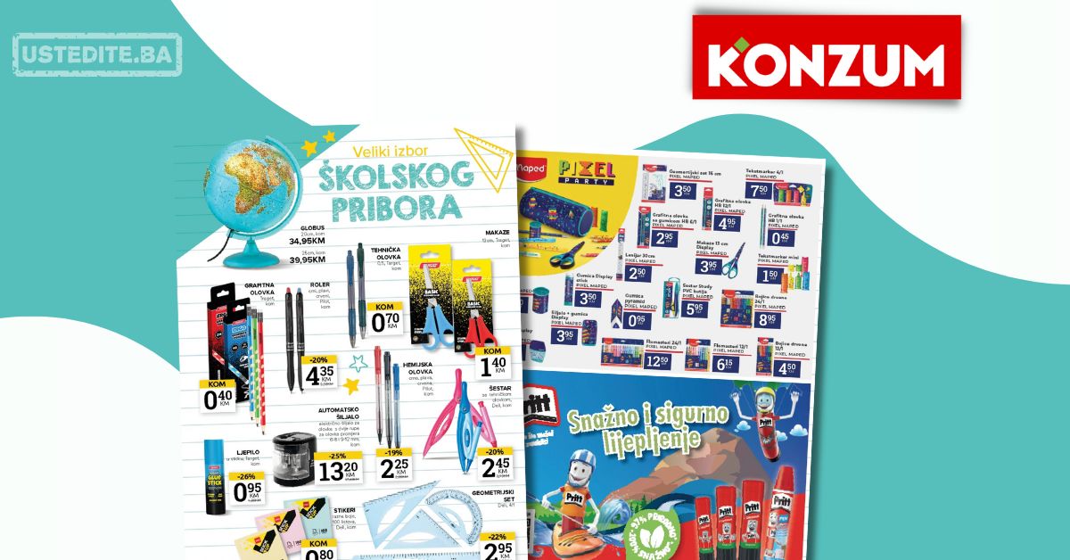 Konzum ŠKOLSKI PRIBOR - sniženje do 29.9.2025.