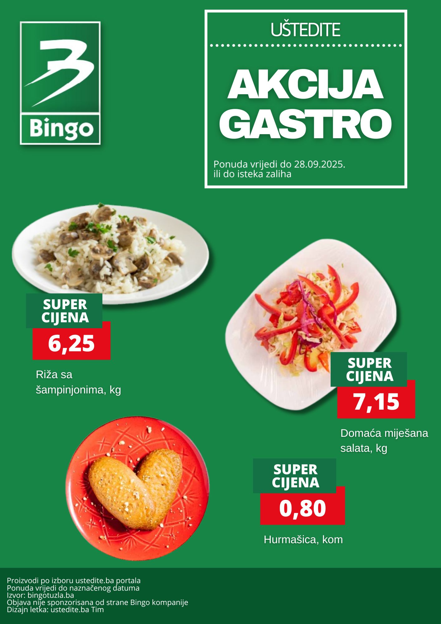 Bingo GASTRO PONUDA – sniženje do 28.9.2024.