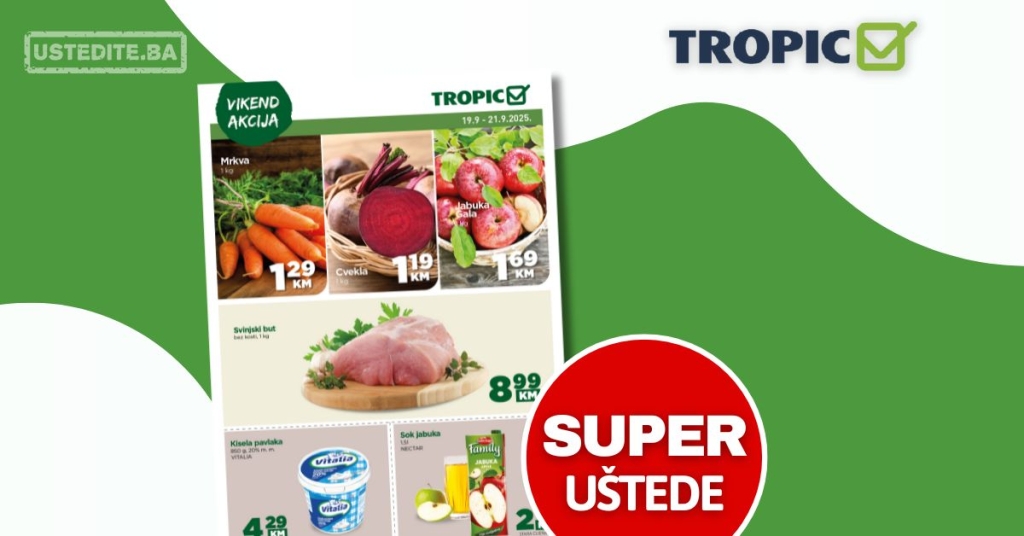 Tropic vikend akcija 19-21.9.2025.