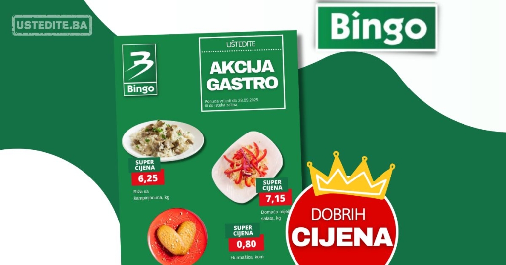 Bingo GASTRO PONUDA – sniženje do 28.9.2024.