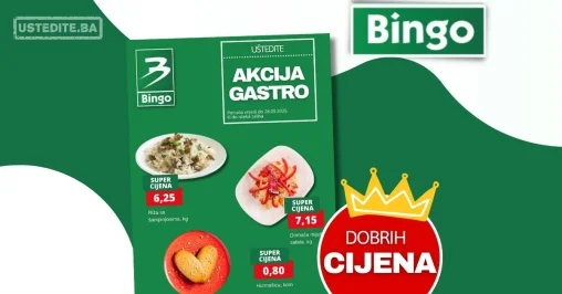 Bingo GASTRO PONUDA – sniženje do 28.9.2024.