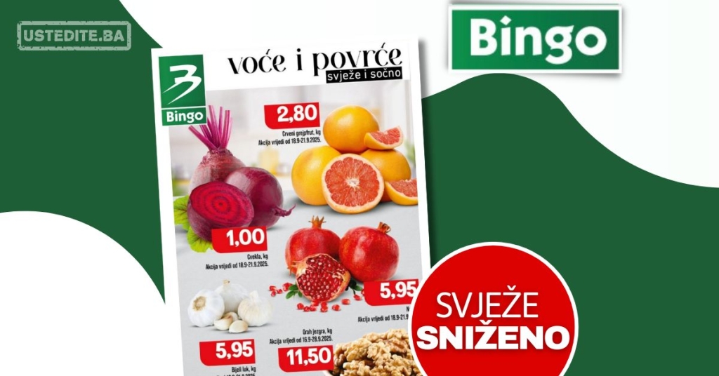 Bingo akcija VOĆE I POVRĆE 18-21.9.2025.