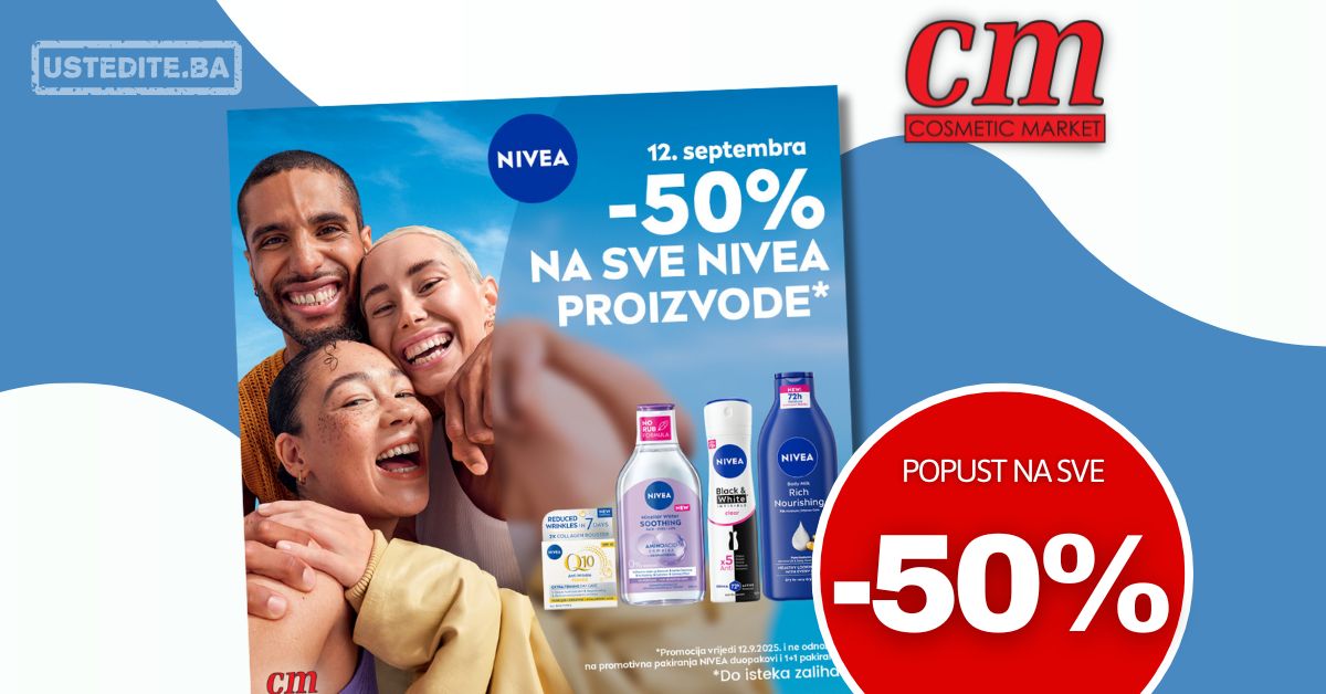 CM NIVEA asortiman snižen 50% samo 15.9.2025.