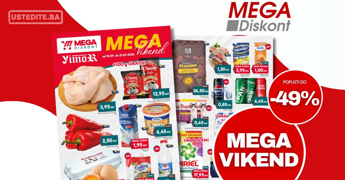 Mega Diskont vikend akcija 18-21.9.2025.