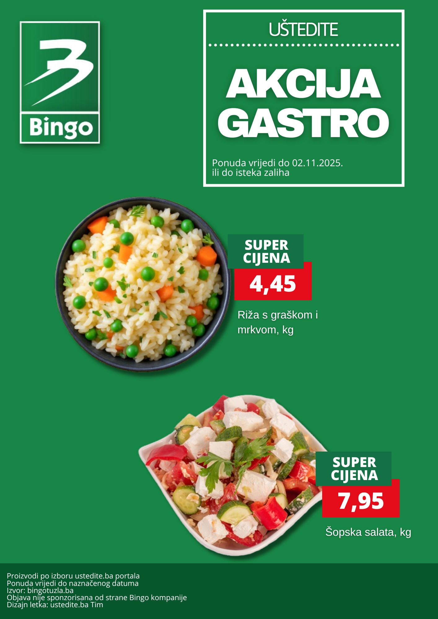 Bingo akcija GASTO PONUDA - sniženje do 2.11.2025.