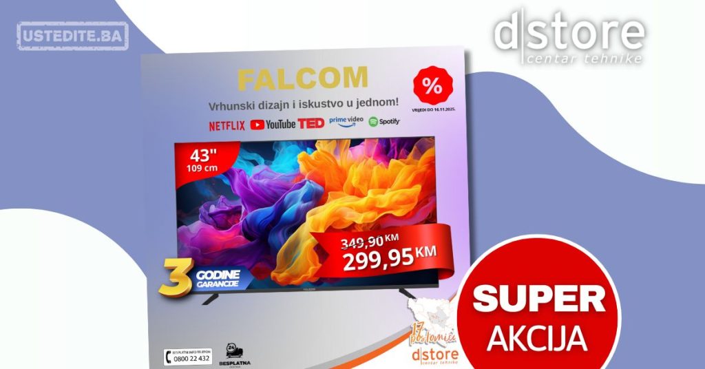 Dstore akcija TELEVIZOR 20.10-16.11.2025.