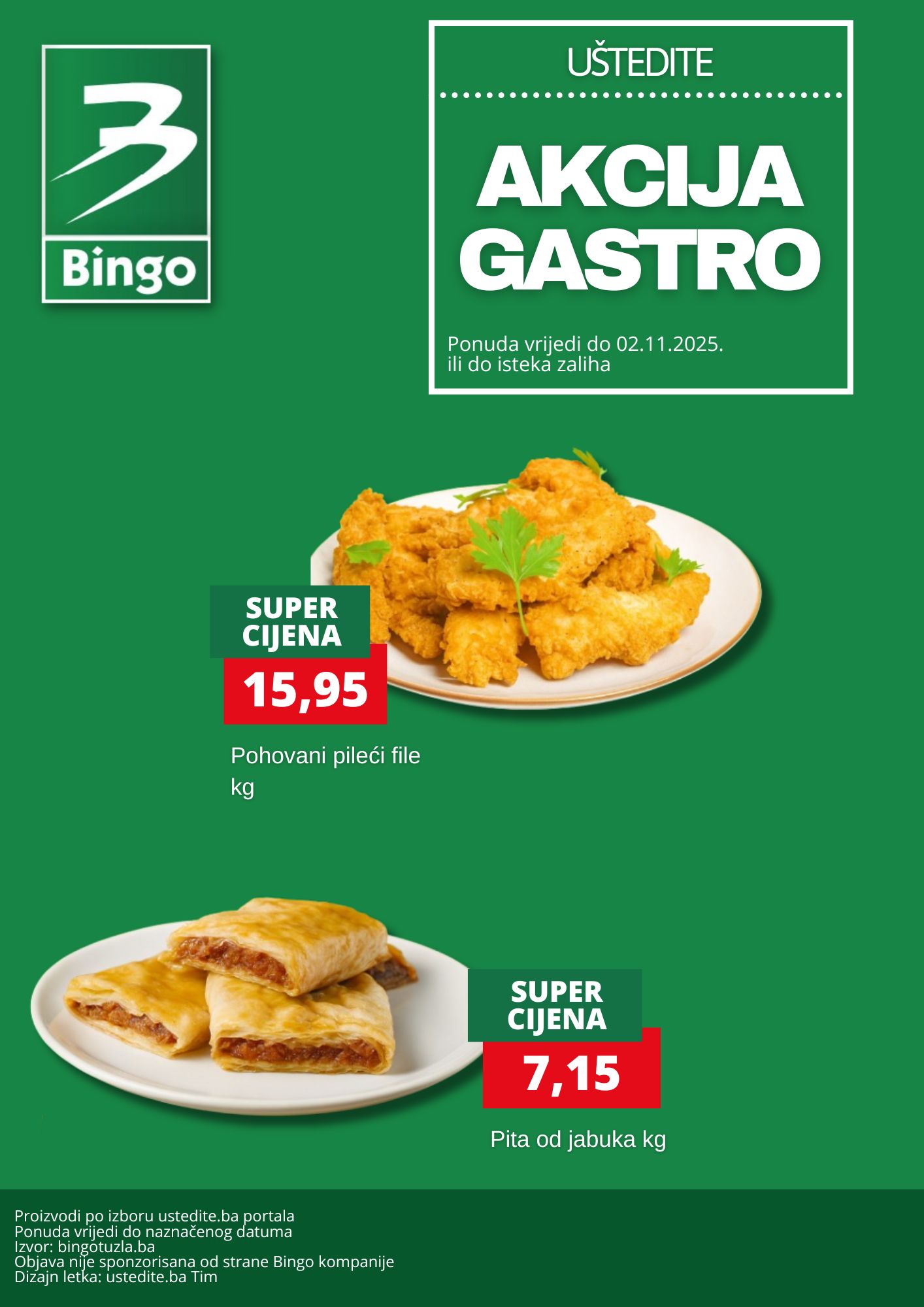 Bingo akcija GASTO PONUDA - sniženje do 2.11.2025.