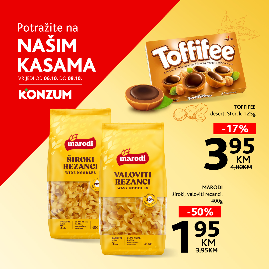 Konzum AKCIJA NA KASAMA 6-8.10.2025. 