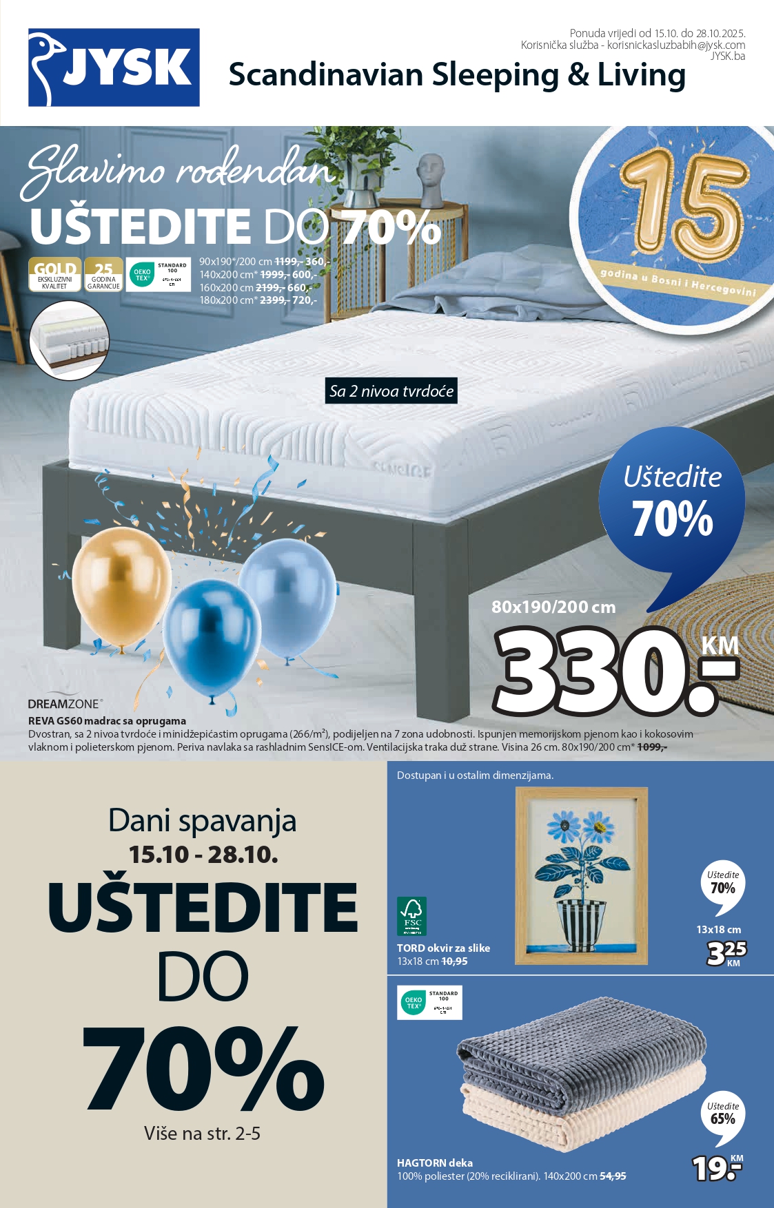 Jysk katalog UŠTEDITE DO 70% 15-28.10.2025.