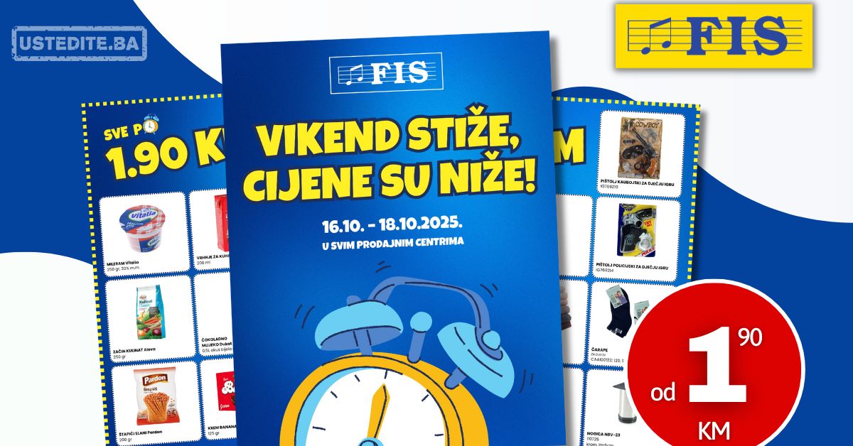 Fis akcija VEĆ OD 1,90 KM 16-18.10.2025.