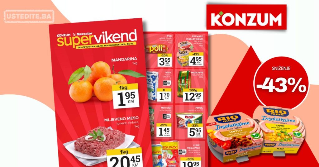 Konzum VIKEND AKCIJA 2-6.10.2025.