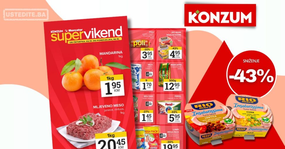 Konzum VIKEND AKCIJA 2-6.10.2025.