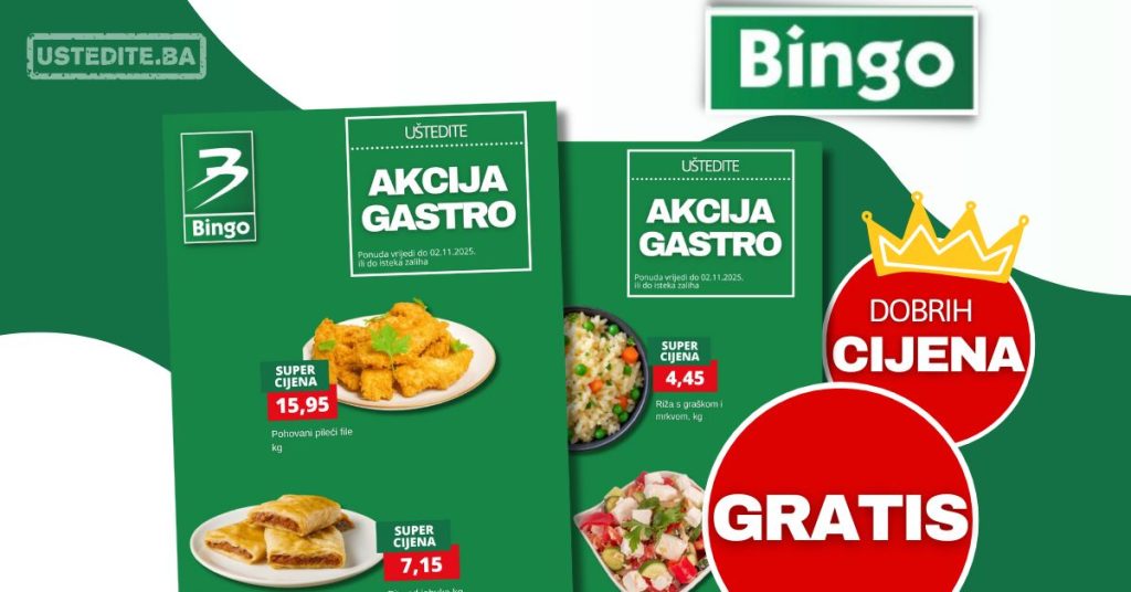 Bingo akcija GASTO PONUDA - sniženje do 2.11.2025.