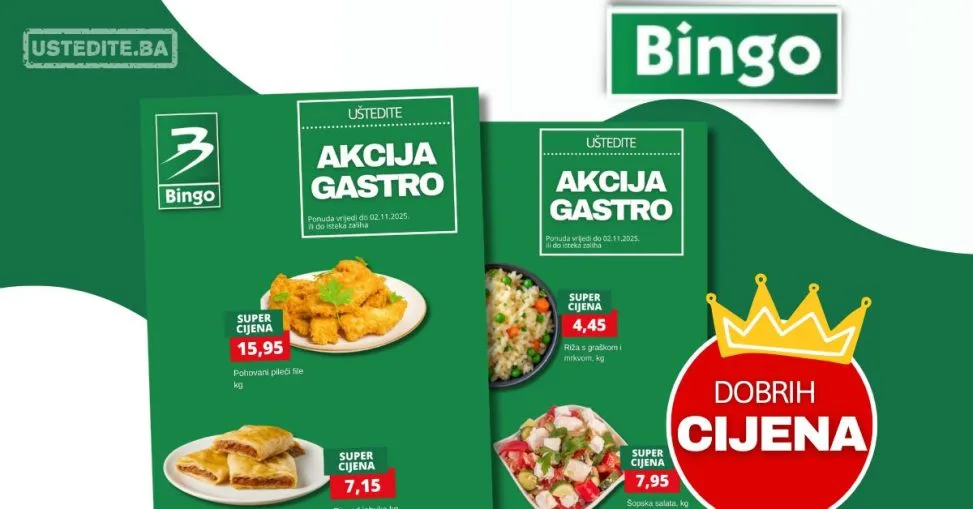 Bingo akcija GASTO PONUDA - sniženje do 2.11.2025.