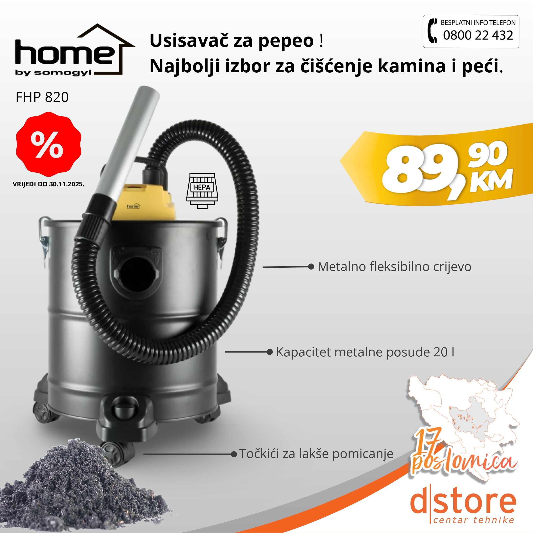 Dstore AKCIJA usisivač 17.10-30.11.2025.