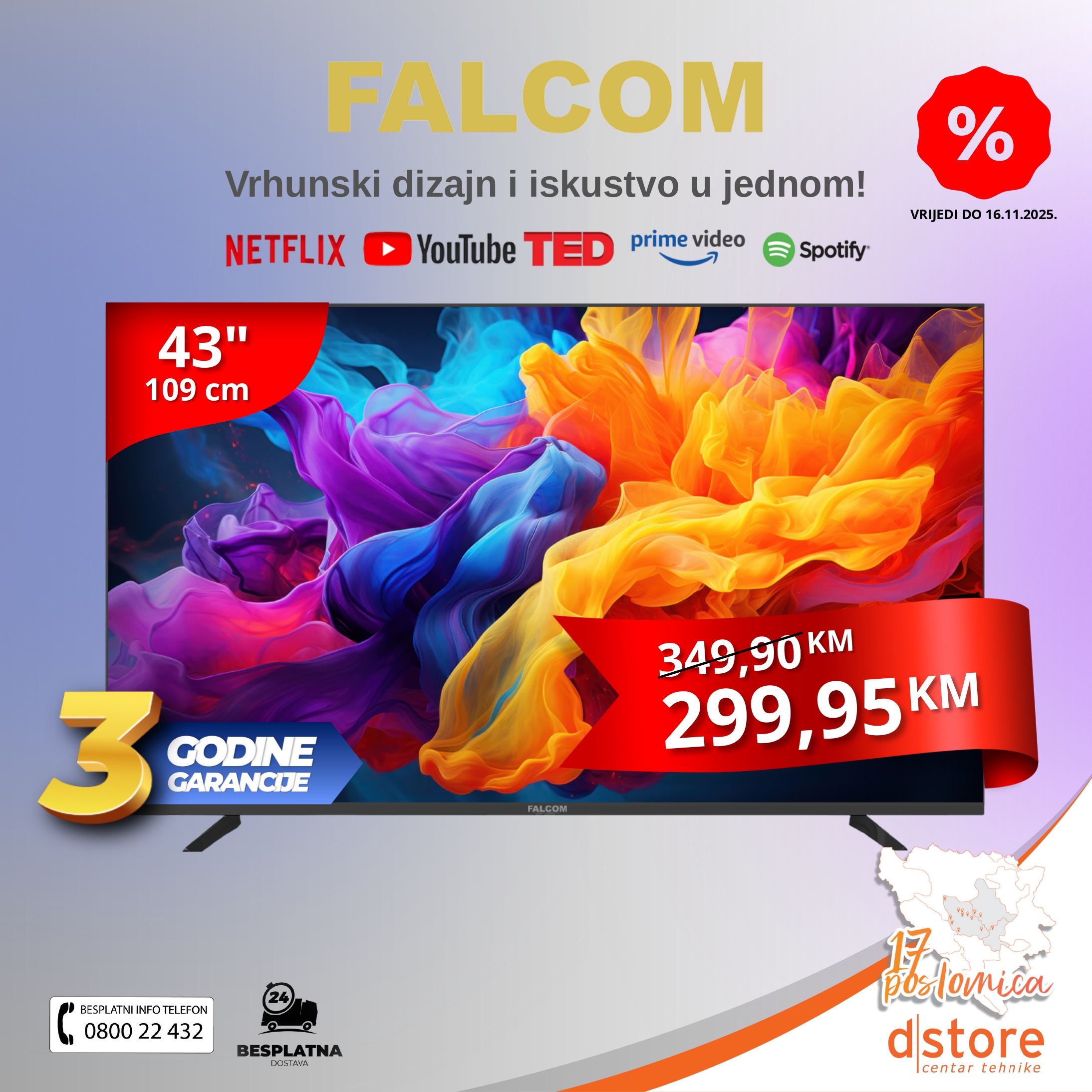 Dstore AKCIJA televizor 20.10-16.11.2025.
