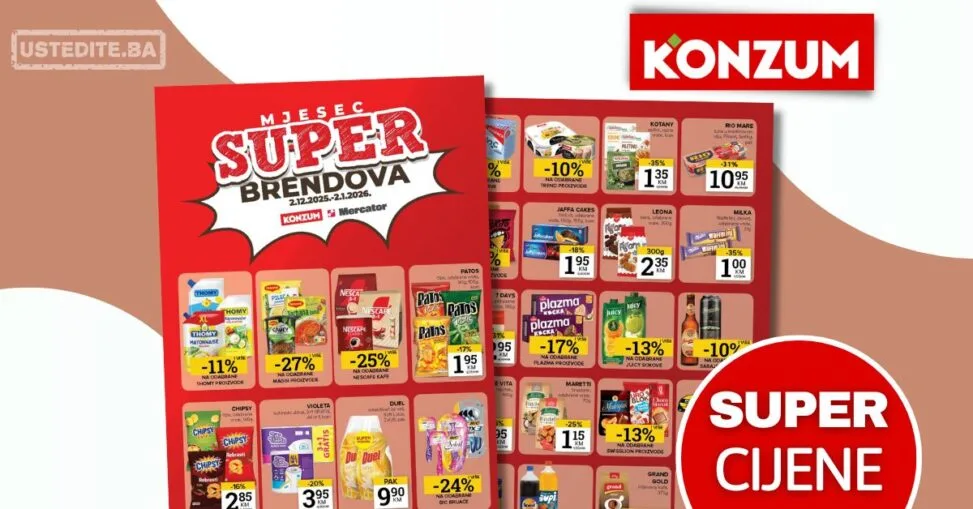 Konzum katalog MJESEC SUPER BRENDOVA 2.12.2025-2.1.2026.