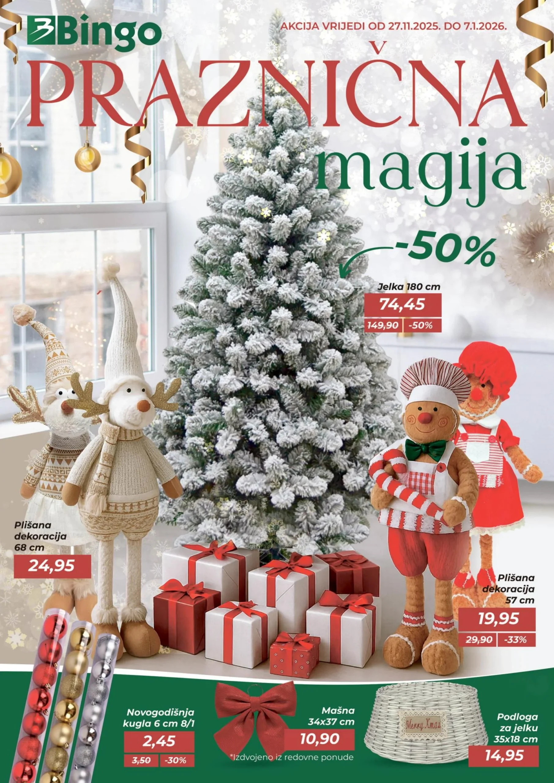 Bingo katalog Praznična magija – novogodišnji ukrasi i jelke 27.11.2025–7.1.2026.