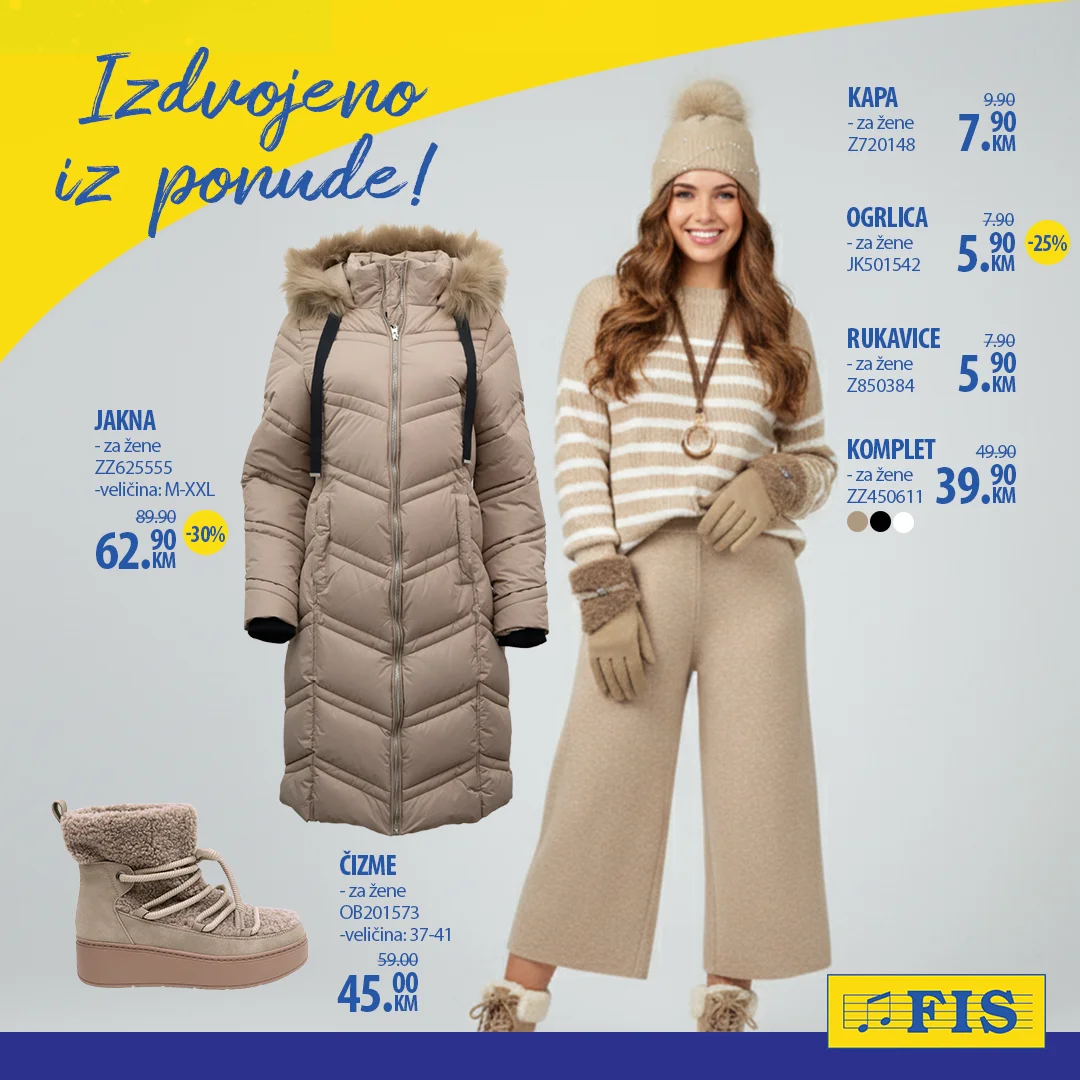 Fis akcija odjeće i obuće – zimska sniženja do 28.12.2025.
