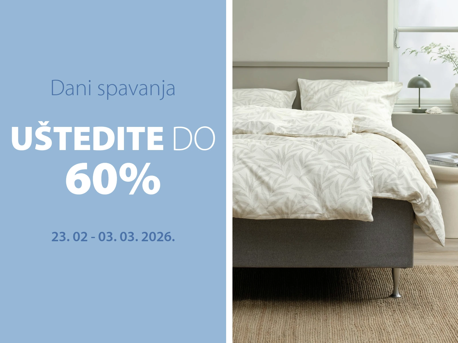 Jysk akcija DANI SPAVANJA 23.2-3.3.2026.