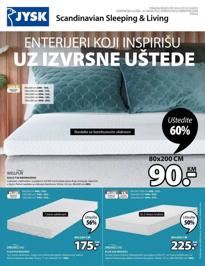 Jysk akcijski katalog sniženje madrac