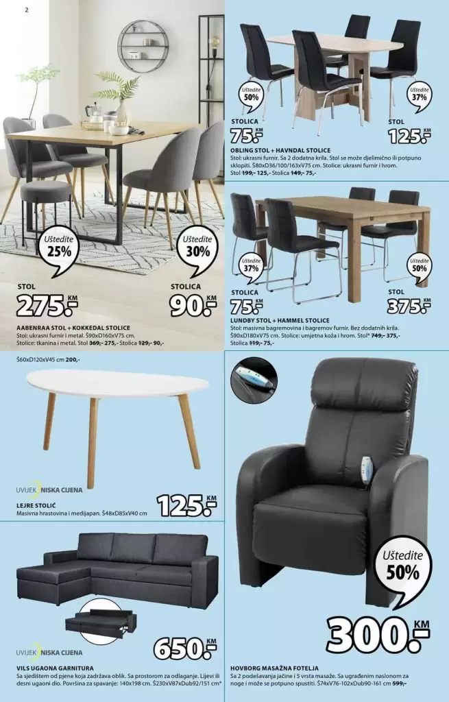 jysk super akcija. kancelarisjki namjestaj kupite po snizenim cijenama. trpezarijske stolice