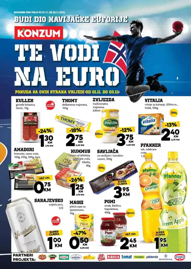 konzumov novi akcijski katalog. Konzum vs vodi na euro u novresku. super akcije i snizenje