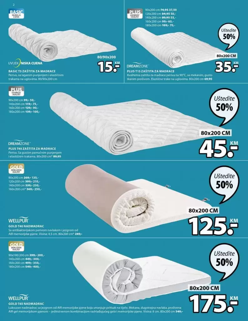Jysk akcijski katalog sniženje madrac za ugodan san