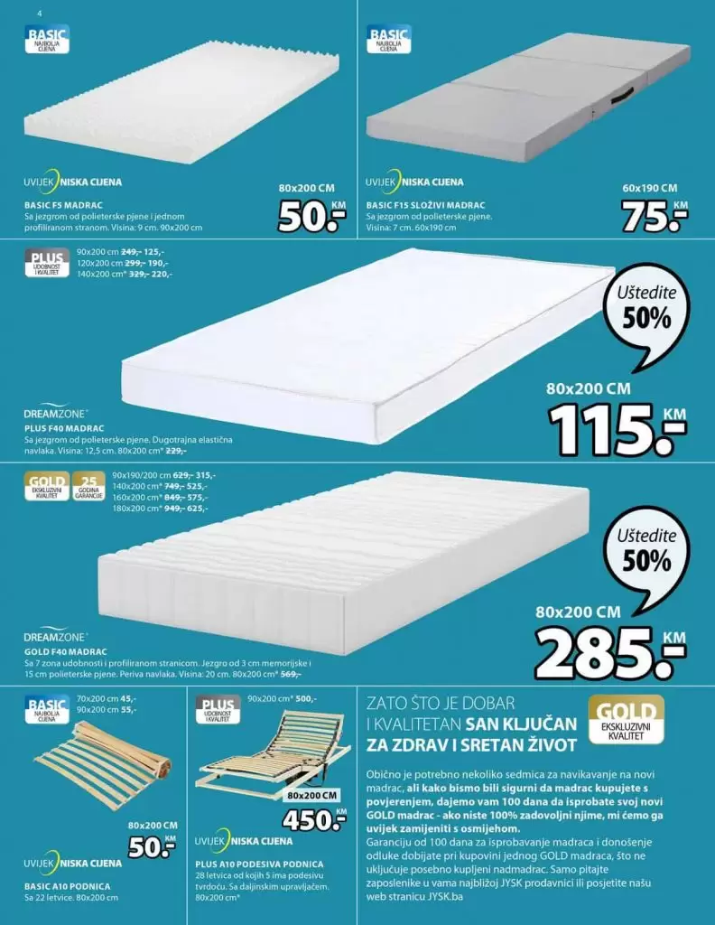 Jysk akcijski katalog sniženje podnice krevet