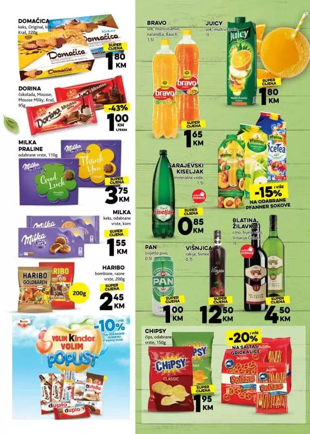 Milka na snizenju. Bezalkoholna pica na snizenju. samo u KOnzumu,
