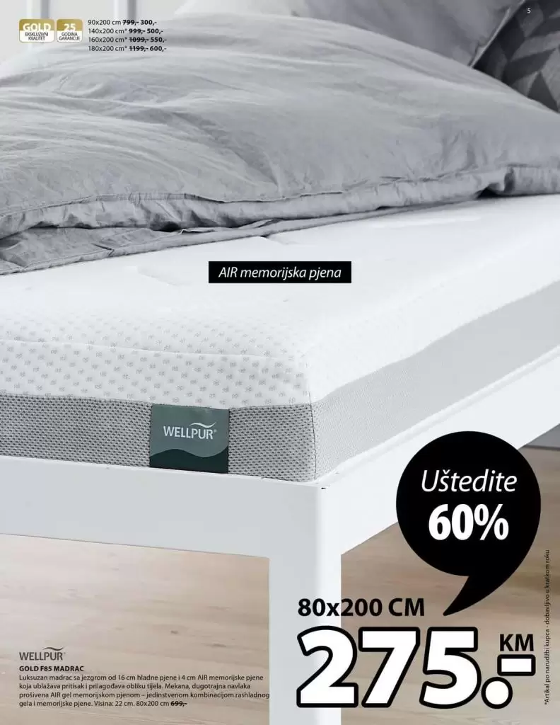 Jysk akcijski katalog sniženje madrac