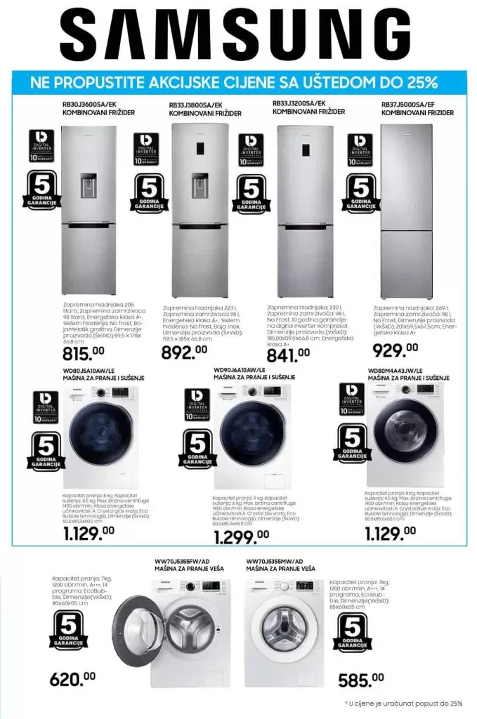 samsung frizideri hladnjaci masine za ves, odlicno snizenje u domodu